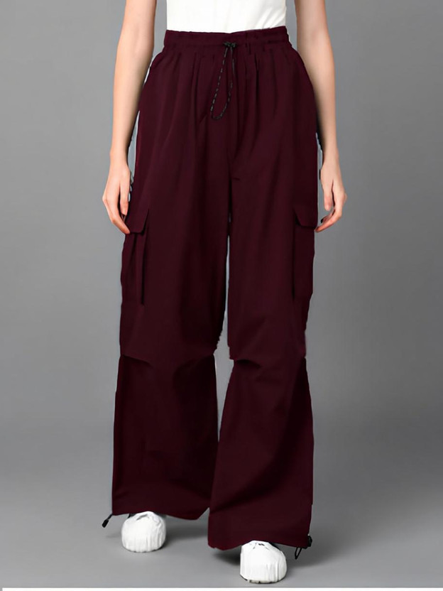SSN SSN COLLECTION Loose Fit Girls Maroon Trousers - Flipkart Deal
