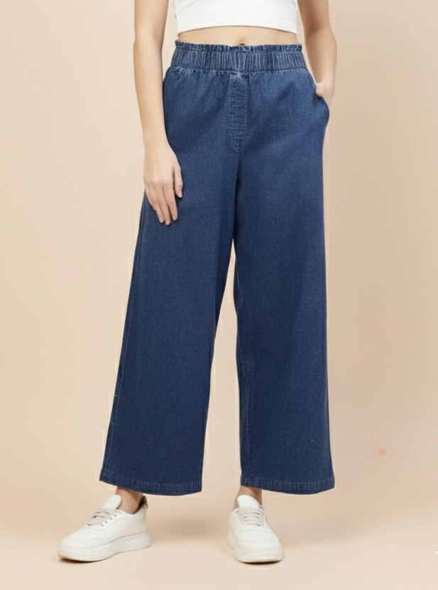 NOVIO NOVIO Loose Fit Women Dark Blue Trousers - Flipkart Deal
