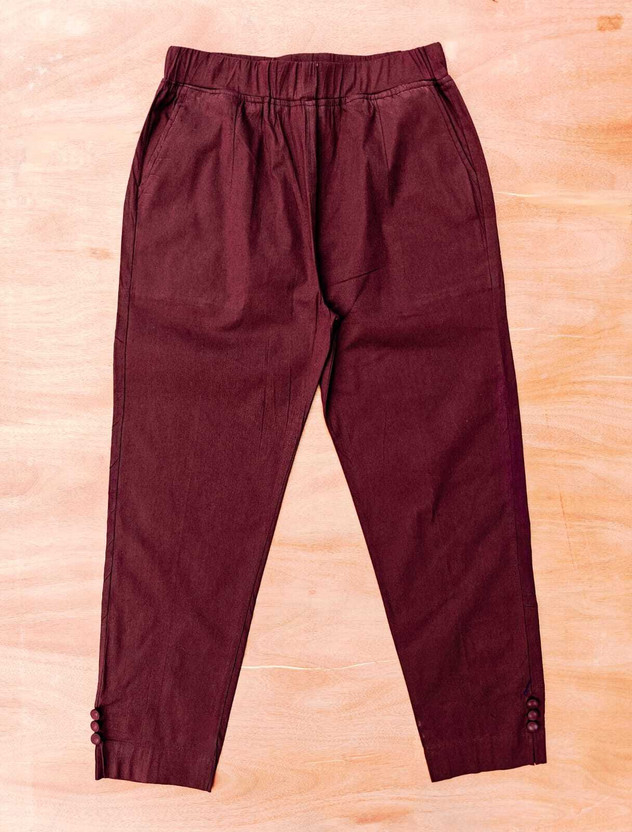 OnlineCraft OnlineCraft Comfort Fit Women Maroon Trousers - Flipkart Deal