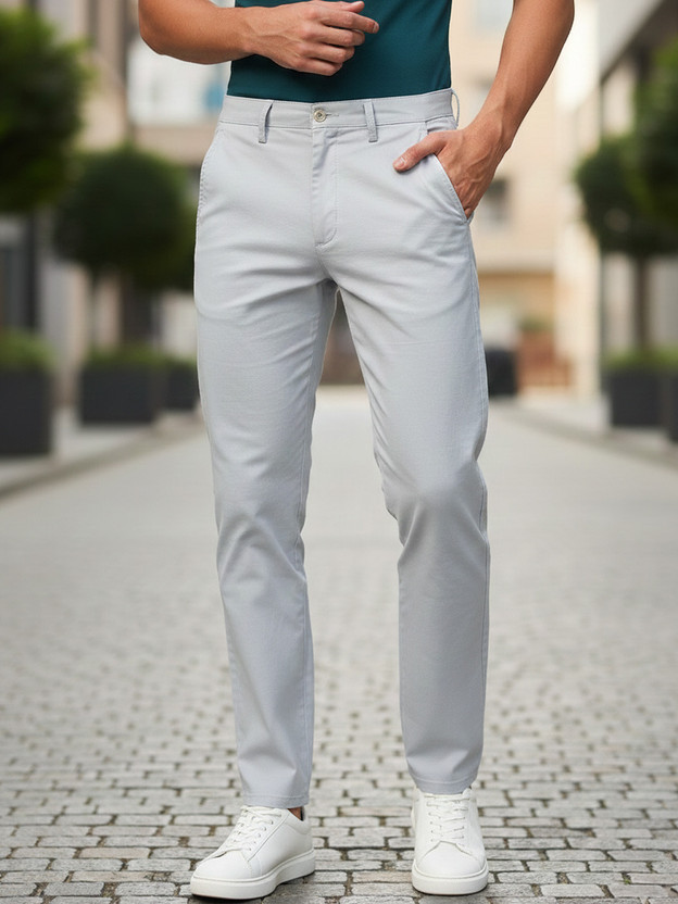 Urbano Fashion Slim Fit Men Grey Trousers