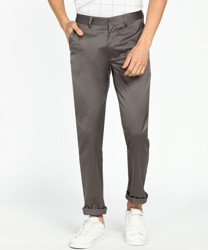 PETER ENGLAND Slim Fit Men Grey Trousers