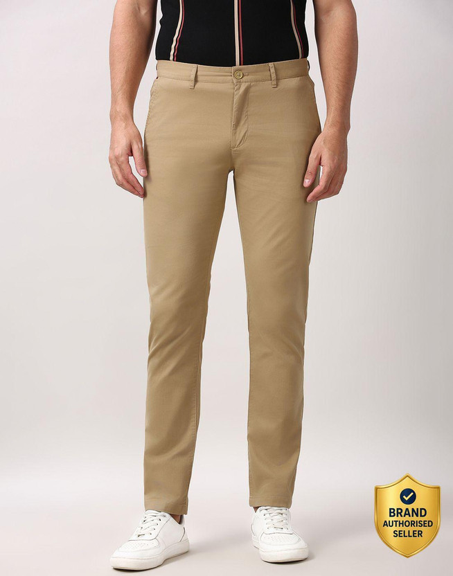 PETER ENGLAND Slim Fit Men Khaki Trousers