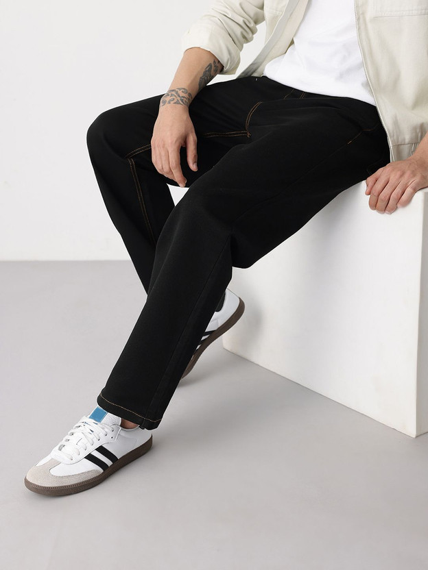 Mast Mast & Harbour Straight Fit Men Black Trousers - Flipkart Deal