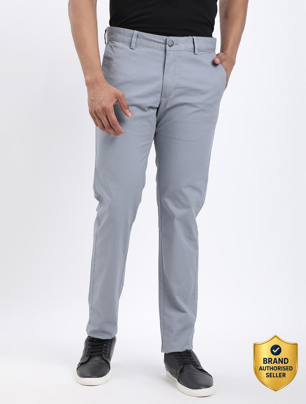 INDIAN TERRAIN Slim Fit Men Blue Trousers