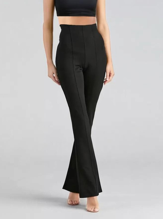 GLADLY Relaxed Women Black Trousers