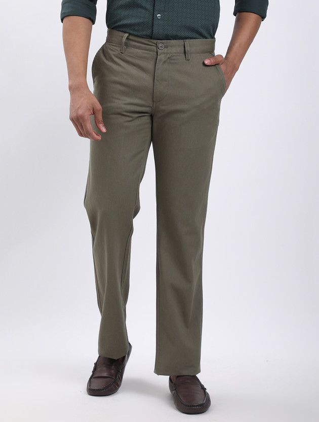 INDIAN TERRAIN Regular Fit Men Green Trousers