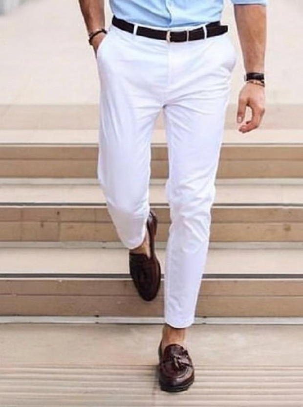 PESADO PESADO Slim Fit Men White Trousers - Flipkart Deal