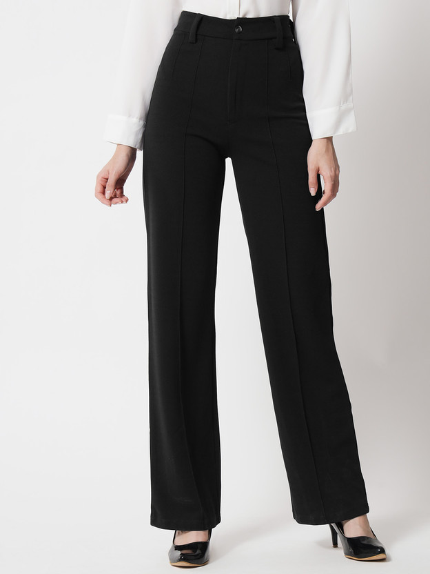 KOTTY Regular Fit Women Black Trousers