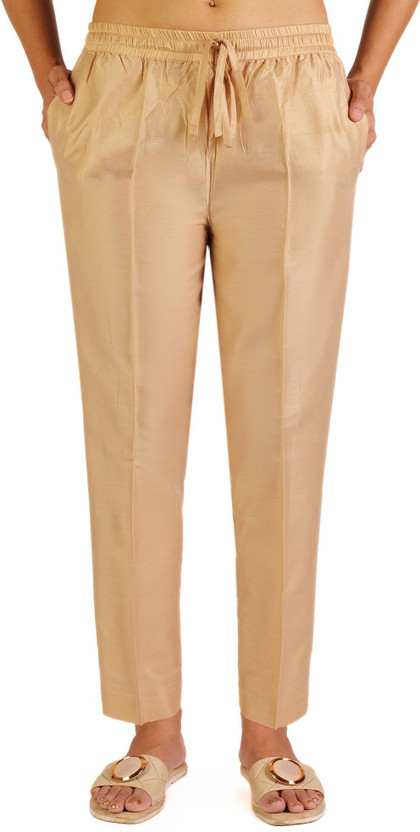 NOORI NOORI Regular Fit Women Gold Trousers - Flipkart Deal