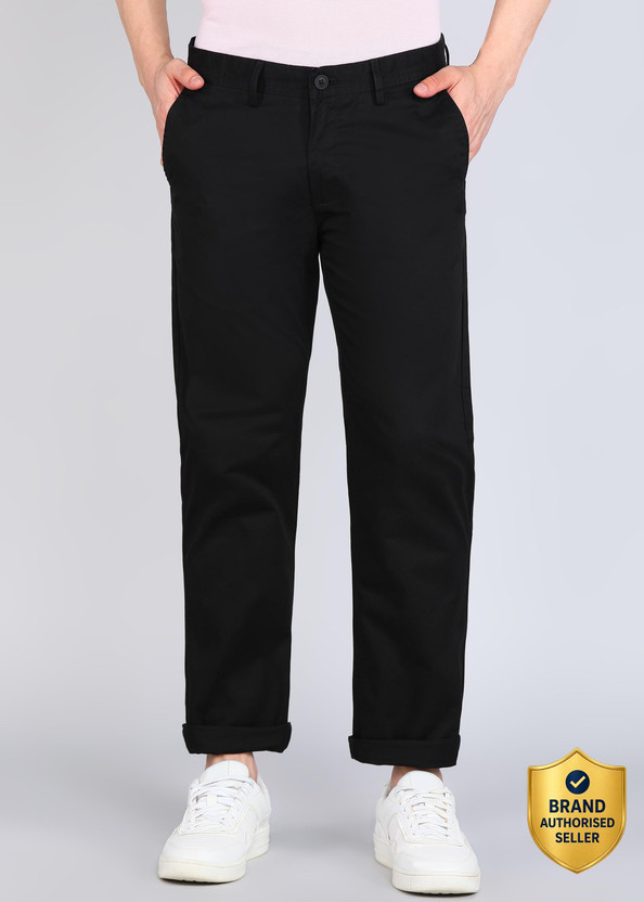 PETER ENGLAND Regular Fit Men Black Trousers
