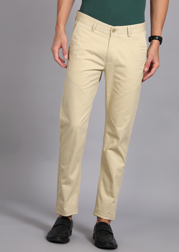 PETER ENGLAND Regular Fit Men Cream Trousers