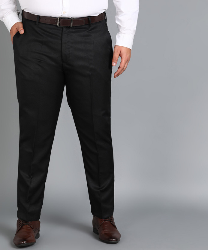 METRONAUT PLUS Plus Size Slim Fit Men Black Trousers