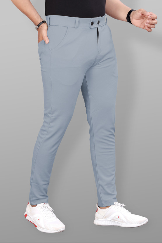 COMBRAIDED Slim Fit Men Grey Trousers
