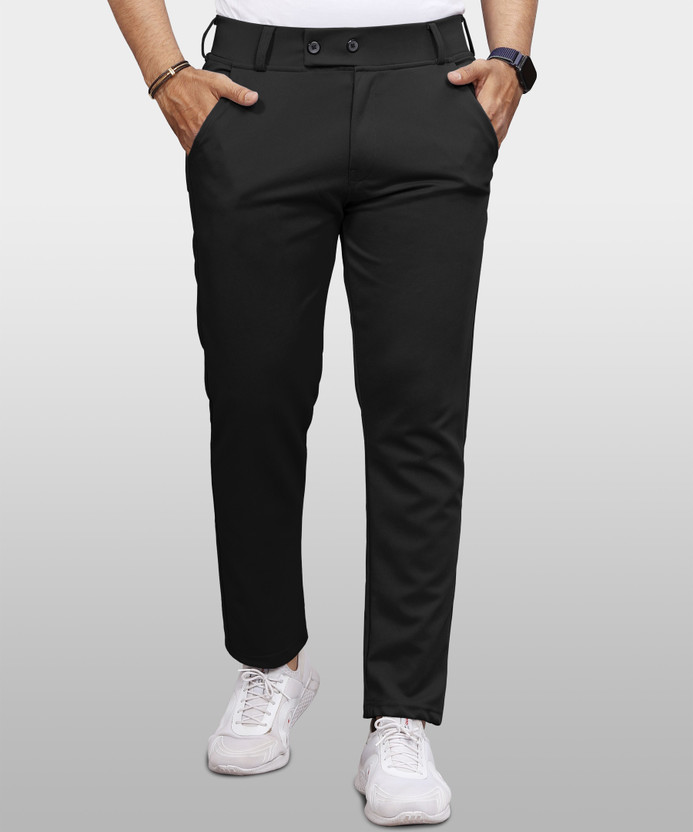 VeBNoR Regular Fit Men Black Trousers
