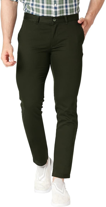 BASICS BASICS Tapered Men Dark Green Trousers - Flipkart Deal