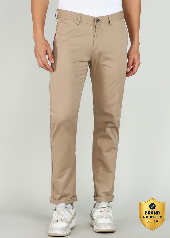 PETER ENGLAND Slim Fit Men Beige Trousers