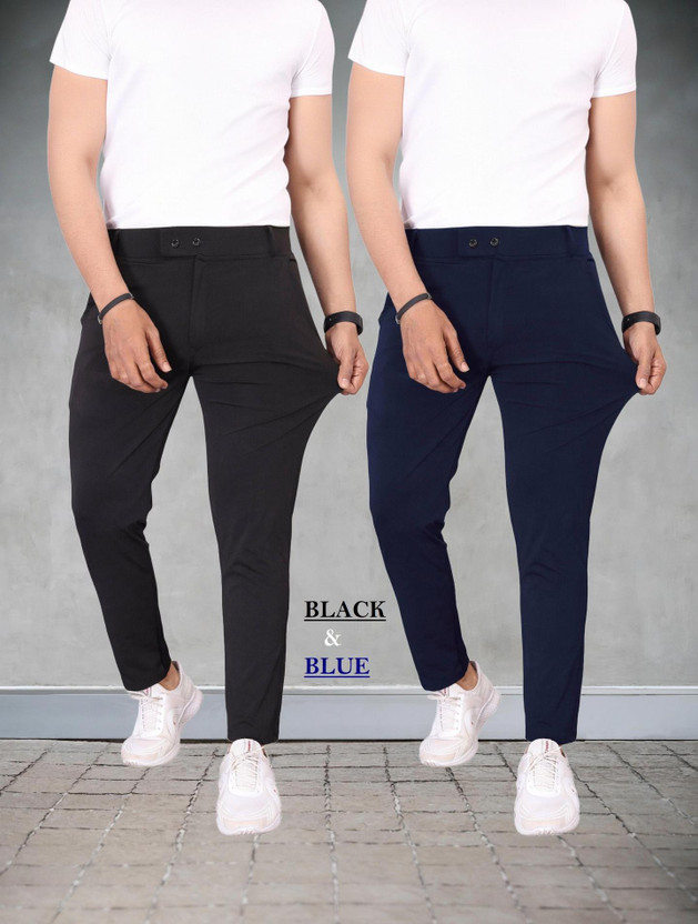 TENIT Regular Fit Men Black, Blue Trousers