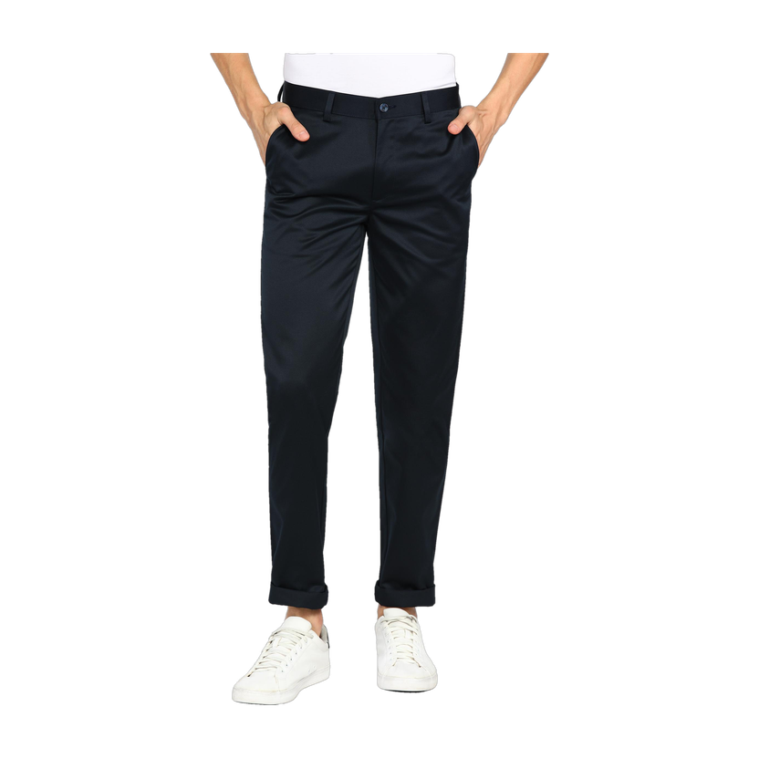PETER ENGLAND Slim Fit Men Dark Blue Trousers