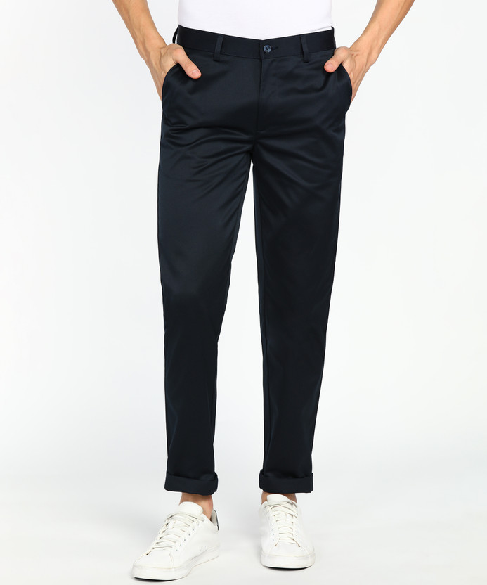 PETER ENGLAND Slim Fit Men Dark Blue Trousers