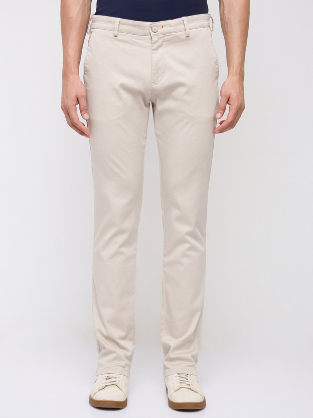 KILLER Slim Fit Men Cream Trousers