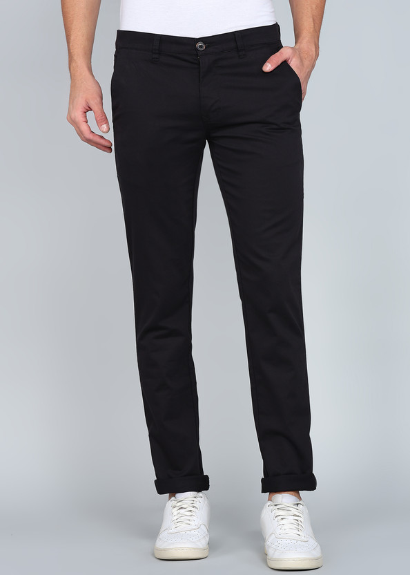 PARX Slim Fit Men Black Trousers