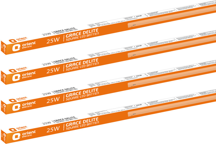 Orient Electric Grace Delite Ultra Slim 25W Batten, Highly Efficient & Surge Protection 25 W 110 cm Tube Light(White, Pack of 4)