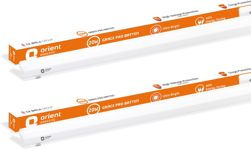 Orient Electric Grace Pro 20 W 110 cm Tube Light(White, Pack of 2)