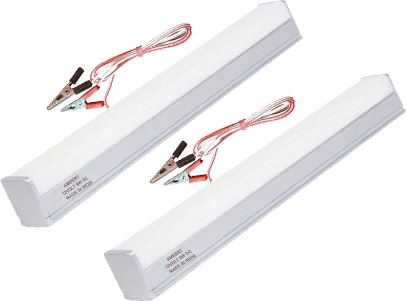 ambert 12 Volt DC Led Tube 6 Watt 6 W 30 cm Tube Light(White, Pack of 2)