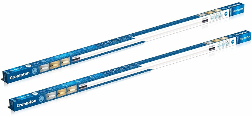 Crompton Trio Batten with three modes 22 W 122.2 cm Tube Light(White, Pack of 2)