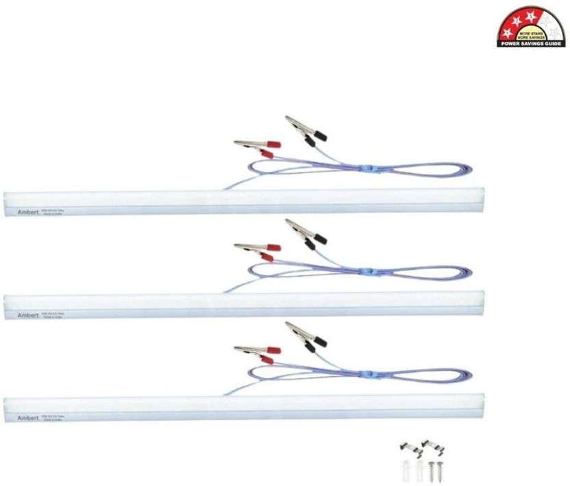 ambert 12-Volt DC Led Tube 2Ft Length 12-Watt Pack of-1, 12 W 58 cm Tube Light(White, Pack of 3)