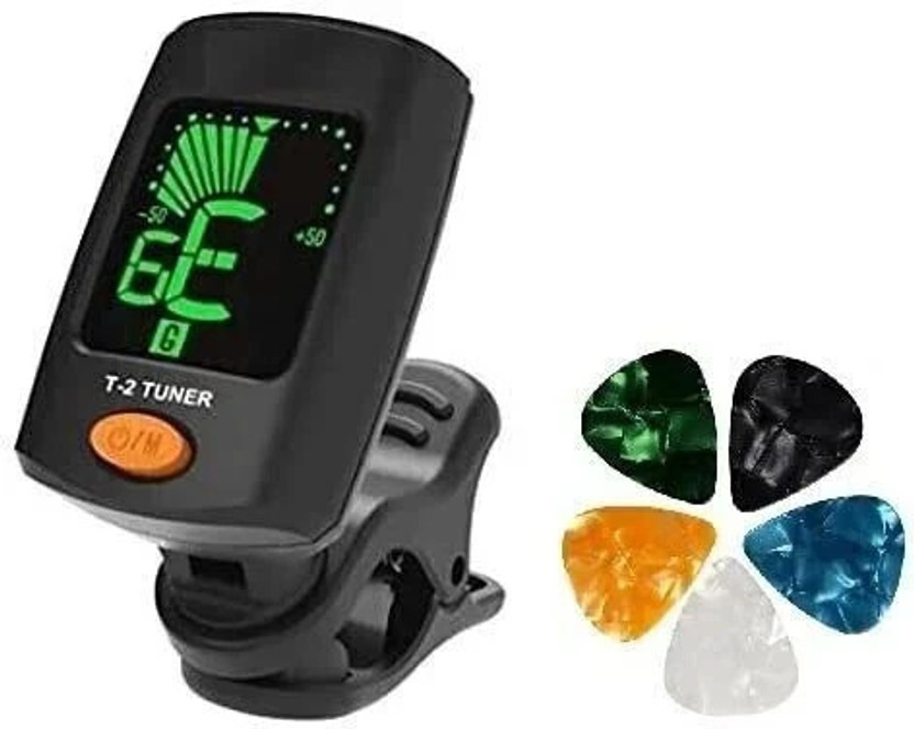 AMG Music Guitar Tuner Digital LCD Guitar Bass Violin Ukulele Clip On Automatic Chromatic Tuner Automatic Digital Tuner(Chromatic: Yes, Black)