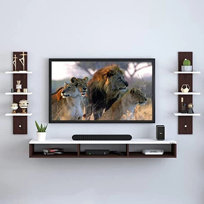 Artival Crafts Engineered Wood TV Entertainment Unit(Finish Color - Wht & Brn, DIY(Do-It-Yourself))