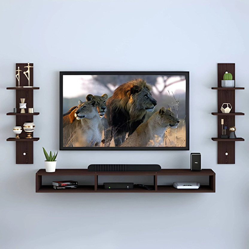 Artival Crafts MDF TV Unit for 32 Inch LED TV | Modern Entertainment Center with Storage Engineered Wood TV Entertainment Unit(Finish Color - Walnut Brown deco finish, DIY(Do-It-Yourself))