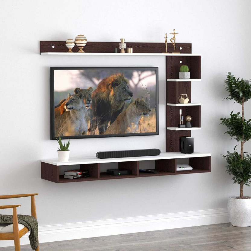 Hridya Handicrafts Engineered Wood/Tv Stand 55inch LED /Tv Cabinet/Tv Entertainment Unit Engineered Wood TV Entertainment Unit(Finish Color - Wenge White, DIY(Do-It-Yourself))