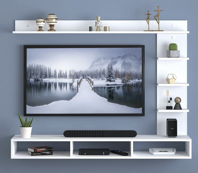 YPG CRAFT Engineered Wood TV Entertainment Unit(Finish Color - WHITE, DIY(Do-It-Yourself))