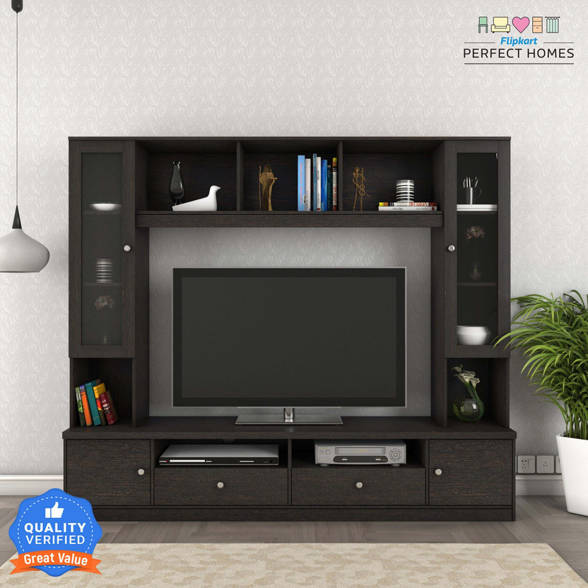 Flipkart Perfect Homes Webster Engineered Wood TV Entertainment Unit(Finish Color - Melamine AW Wenge SIB, Knock Down)