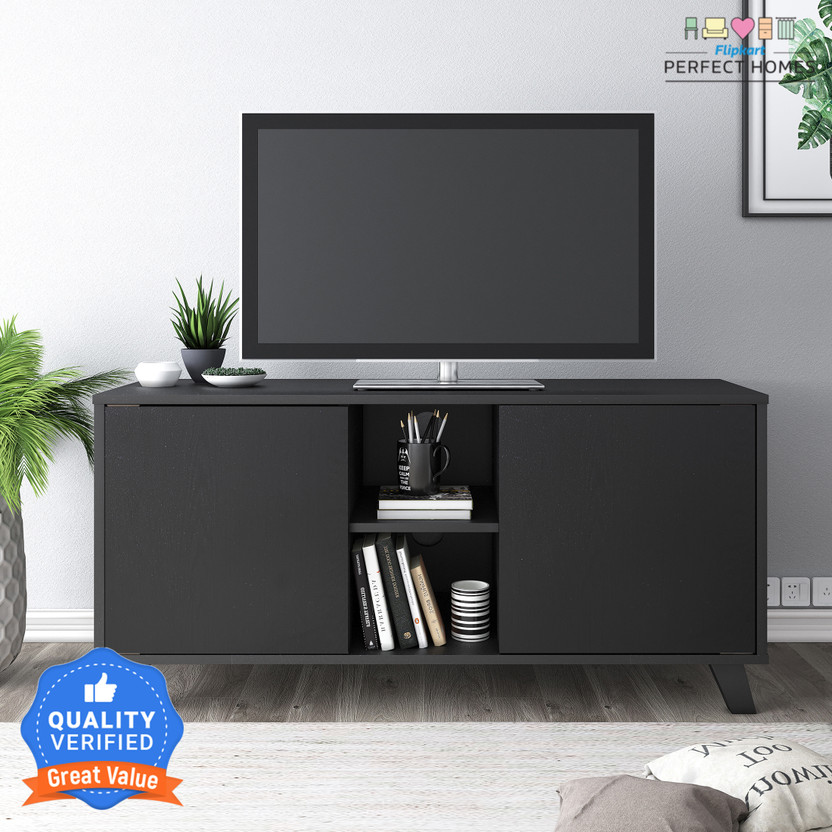 Flipkart Flipkart Perfect Homes Shelby Engineered Wood TV Entertainment Unit(Finish Color - MELAMINE WENGE, Knock Down) - Flipkart Deal