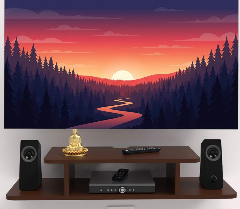 CHARMWUD tv stand wall mounted wall hanging shelves wall mounted shelf Engineered Wood TV Entertainment Unit(Finish Color - GLOSSY, DIY(Do-It-Yourself))