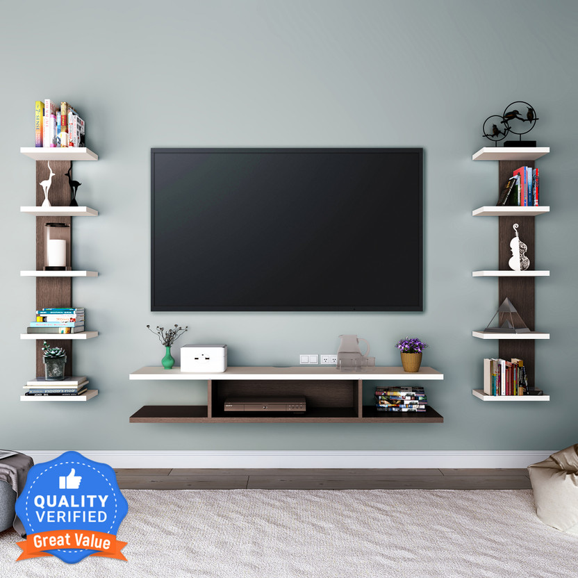 Flipkart Perfect Homes Trance Engineered Wood TV Entertainment Unit(Finish Color - American Wenge | Ivory, DIY(Do-It-Yourself))