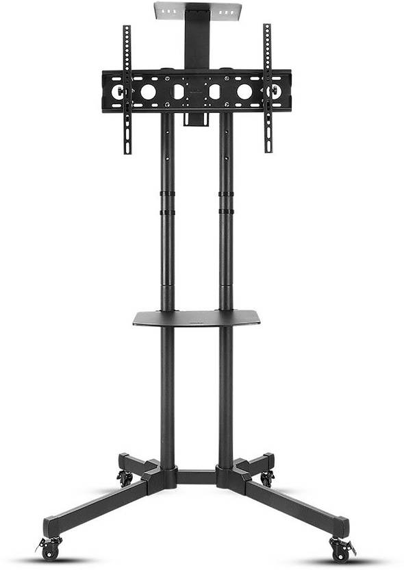 Store2508 Adjustable Height Movable Metal TV Trolley Stand Mount with
