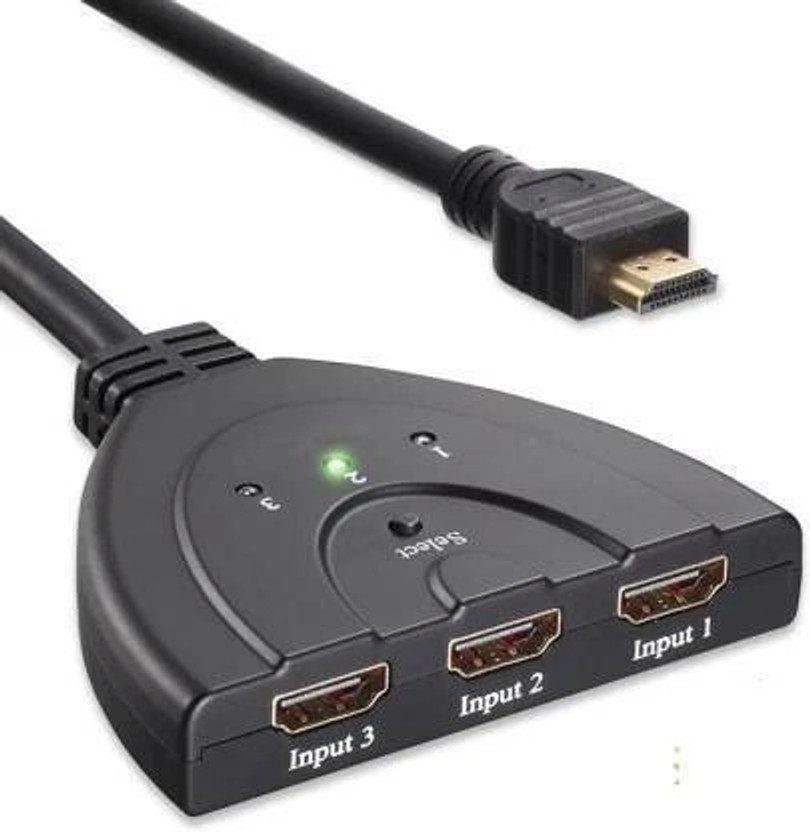 Vooy  TV-out Cable HDMI Switch, 3 Port 4K HDMI Switch 3 in 1 Out with High Speed Switch Splitter Pigtail Cable Supports Full HD 4K 1080P 3D Media Streaming Device(White, For TV)