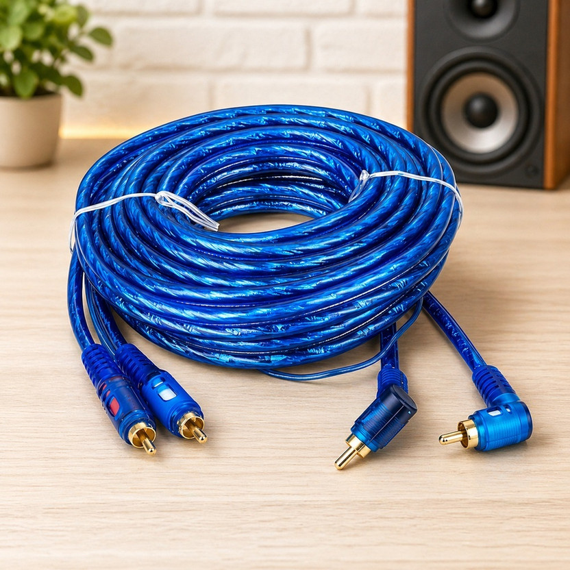 Adhvik  TV-out Cable Male to Male Audio Video RCA Cable 5 Meter for Car Stereo Amplifier(Blue, For Home Theater, 5 m)
