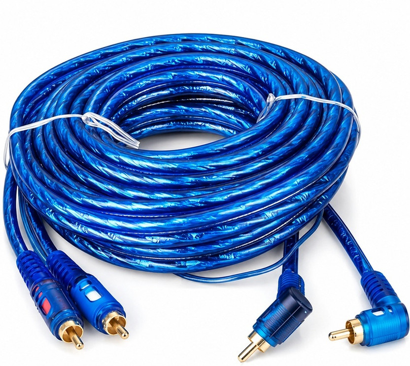 Adhvik  TV-out Cable (5M) Male to Male Audio Video RCA Cable 5 Meter for Car Stereo Amplifier(Blue, For Home Theater, 5 m)