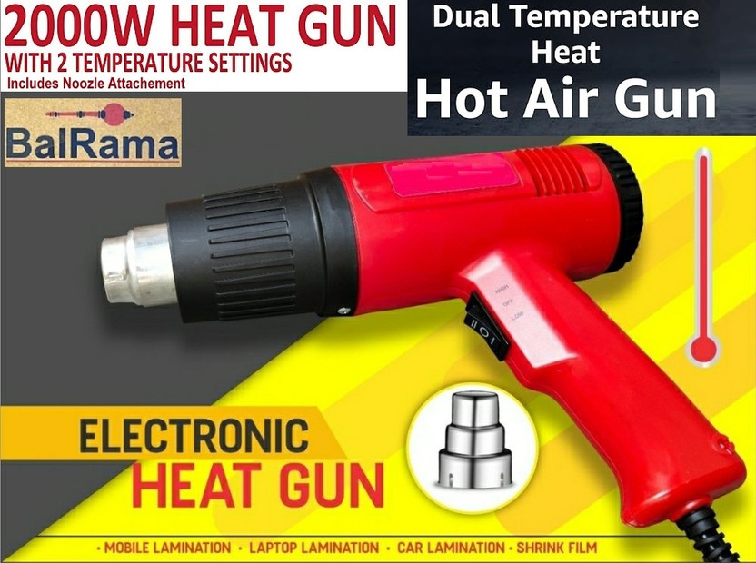 BALRAMA Dual Temperature Adjustable Electric Warm Air Gun Power Tools for Industrial Home Use Hot Air Blower for Packing, Shrink Wrap, Painting, Drying, Striping Paint, Roofing Repairs, Lighting Barbecues, Thawing Frozen Water Pipes, Loosening Rusted Nuts and Bolts Industrial Electric Hot Air Gun Th