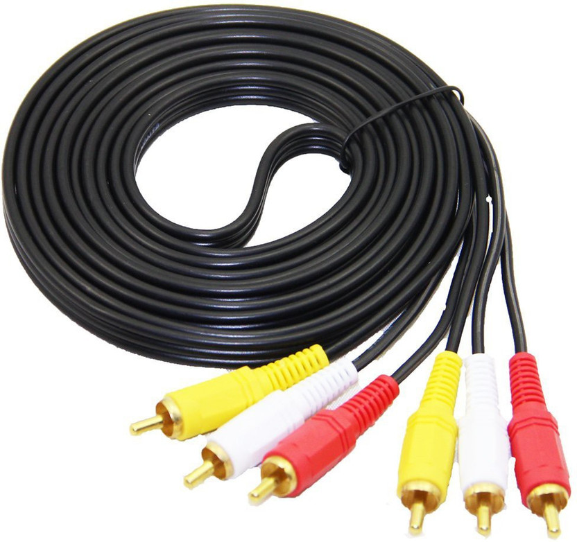 BhalTech  TV-out Cable 3RCA to 3RCA Male Stereo Audio Video Cable 1.5M(Black, For DVD)