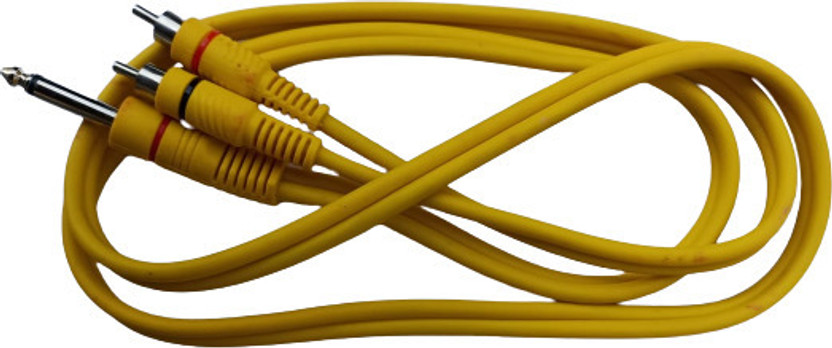 MORTAS  TV-out Cable Mono Jack 6.3mm male to Composite Audio 2 Rca male Cable.For Guitar,Amplifier(Maliticlour, For Home Theater, 1.5 m)