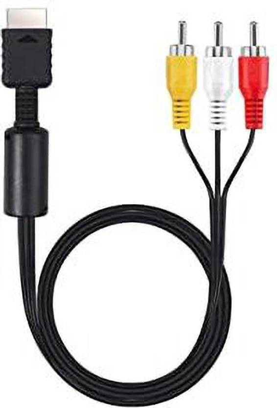 TECHGEAR TVout Cable Av Cable for Ps2 AND PS3 For Sony Playstation 2