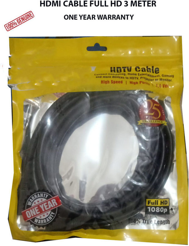 Sastaacha Sastaacha  TV-out Cable HDMI Cable 5 m 4K HDMI Cable, High Speed HDMI 2.0 Nylon , Ultra HD, 2K, 1080P(Black, For TV, 3 m) - Flipkart Deal