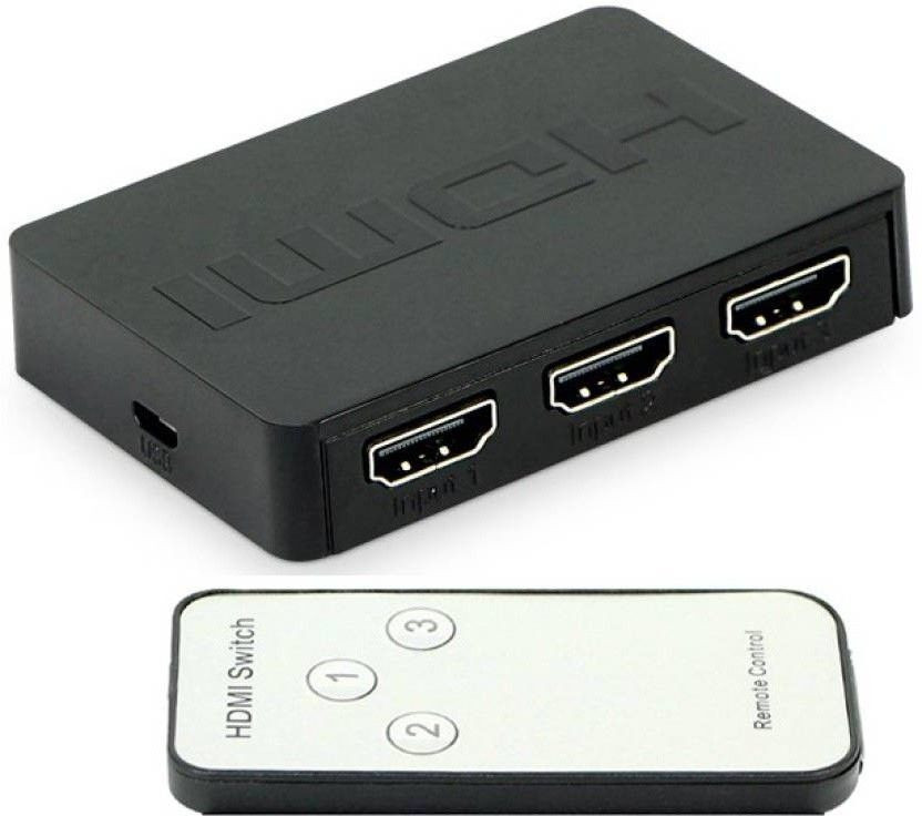 RAJ MOBILE AND ELECTRIC  TV-out Cable HDMI Switch With Remote GT5297_RMAE(Black, For TV)