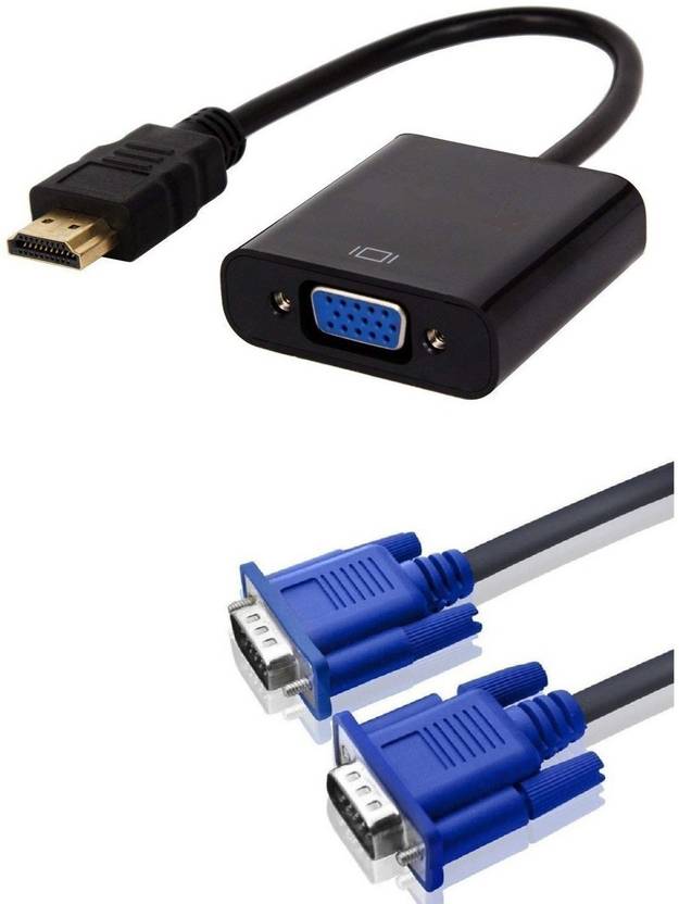 TERABYTE TVout Cable HDMI to VGA Adapter, HDMI Male to VGA Female + 1
